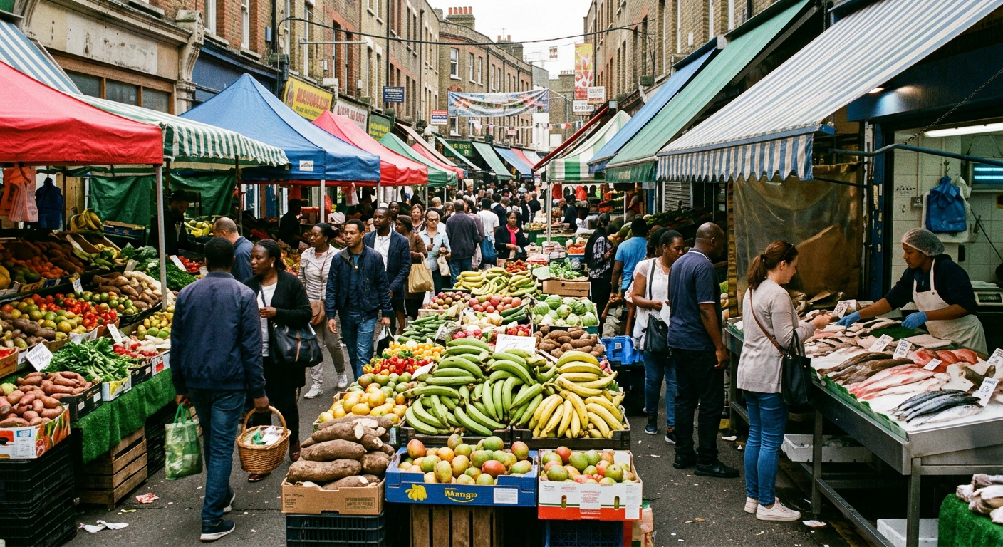 Brixton Market in Brixton, London